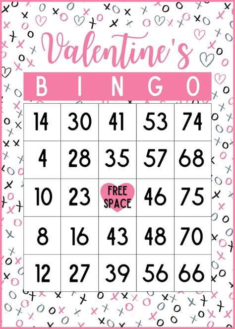 Free Printable Valentine Bingo .